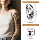 77 Sheets Pet Animal Temporary Tattoo for Women Men, 17 Sheets Half Arm Cat Dog