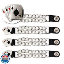 Milwaukee Leather 4 Aces Medallion Vest Extender - Double Chrome Chains Genui