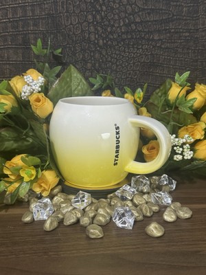 Starbucks Cup Becher Tasse 12oz 355ml Keramik Gelb Ombre Neu