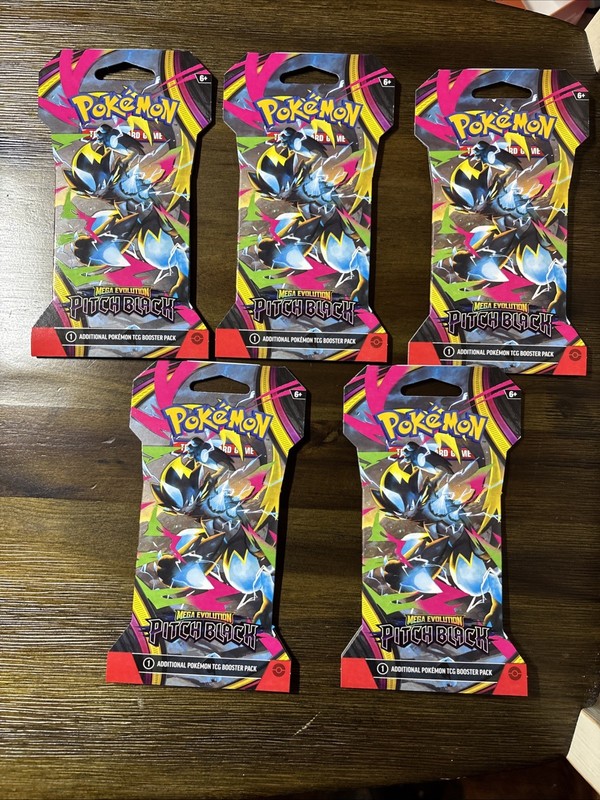 Pokemon Pitch Black Sleeved Booster Pack 5x Sealed
