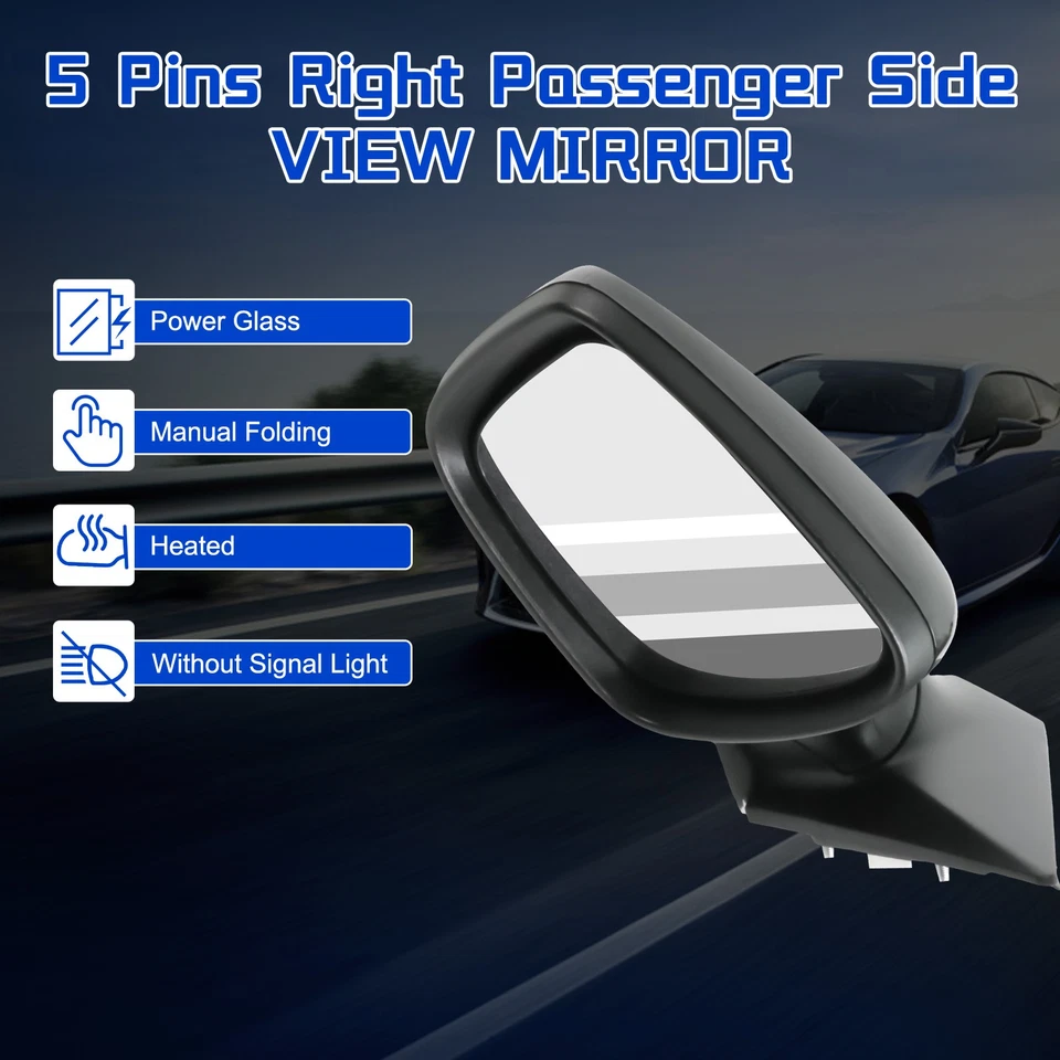 1pc Right Power Mirror Heated For 2014 - 2016 Hyundai Elantra 2014 Elantra Coupe - Image 4 of 4