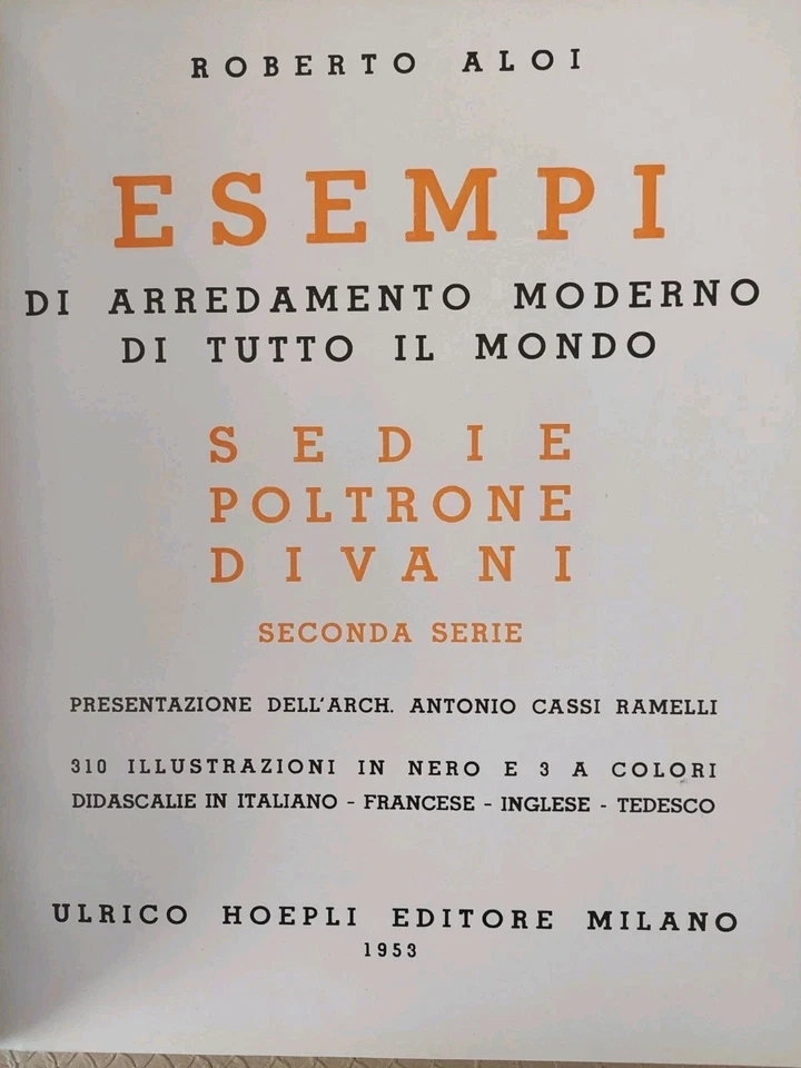 Esempi Di Arredamento Sedie Poltrone Divani , Seconda Serie 1953 Aloi Hoepli - Photo 4/4