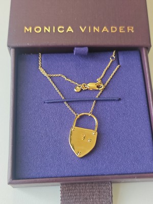 Monica Vinader Padlock pendant necklace yellow gold plated
