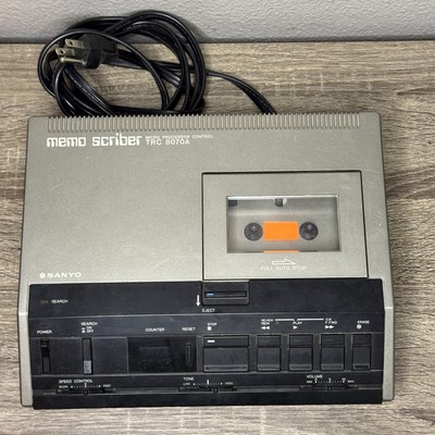 Sanyo Memo Scriber TRC-8070A Audio Cassette Tape  Player Transcriber Tested