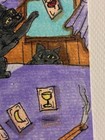 Original ACEO Cats Tarot Card Crystal Ball Fantasy Mystical Zodiac Art Card #3/6 — photo 4