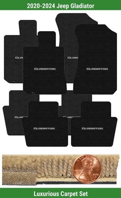 Custom Luxe Carpet Mat Set for 2020-2024 Jeep Gladiator w/Logo (4 pieces) #UTD