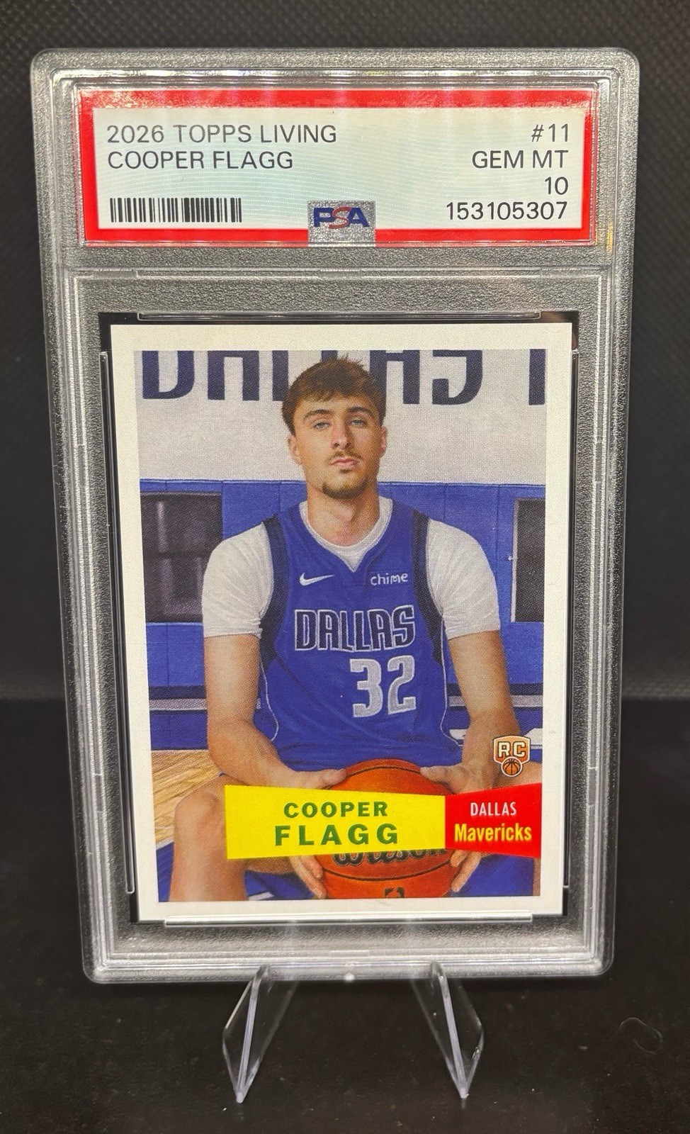Cooper Flagg RC Rookie #11 Mavericks PSA 10 2025-25 NBA Topps Living Set Limited