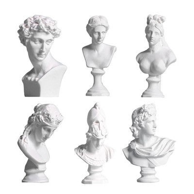 2,4 Zoll Classic Resin Griechisch David Head Bust Statue Replik Skulptur Figur