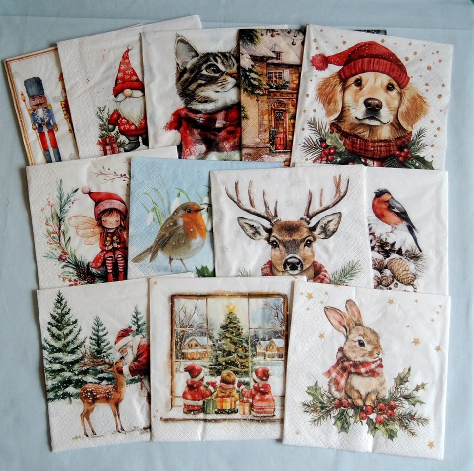 Servietten lose AUSWAHL Serviettentechnik Winter Weihnachten alle Bereiche (N)