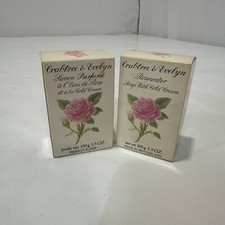 Lot Of 2 Crabtree  Evelyn Rosewater Soap With Cold Cream 3.5oz Switzerland NOS