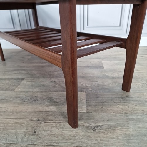 Vintage Danish Inspired Tapestry Wooden Coffee Side Table - Scandi Retro Teak - Picture 15 of 24