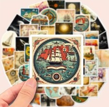 10pcs Nautical  Cosmic Stickers- Scrapbook, Journal, DIY Crafts  Card Making