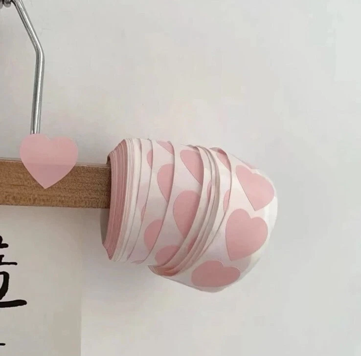 500 pegatinas y cintas rosadas en forma de corazón para envolver y manualidades hágalo usted mismo/tamaño 1 pulgada Foto 2 de 2