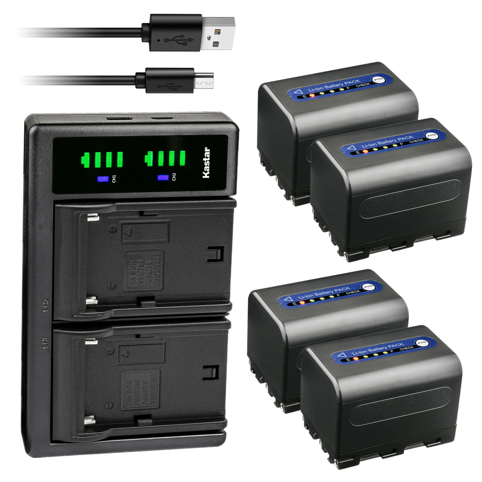 Kastar Battery LTD2 Charger for Sony NP-QM71D NP-QM71 Sony CCD-TRV116 Camcorder