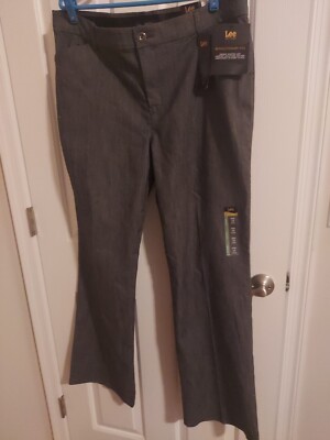 NEW Lee Flex Motion Regular Fit Trouser Gray/Carbon Rinse Women’s 16 L  Pants - Main Image