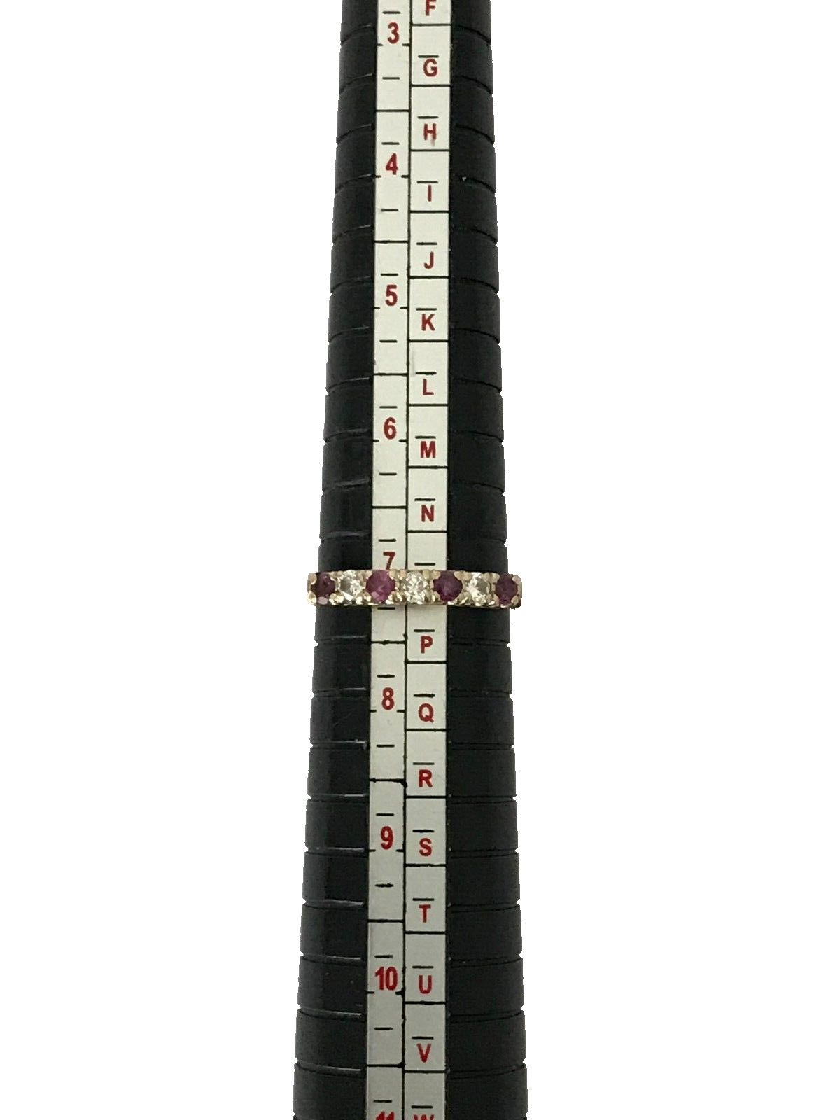 1990 Ruby Ring 9ct Gold Vintage Ruby & Cubic Zirc… - image 4