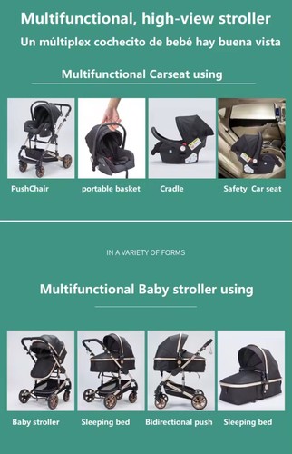 All-In-One Baby Stroller Travel System Pram Light 4 Wheel Strollers for - Picture 17 of 23