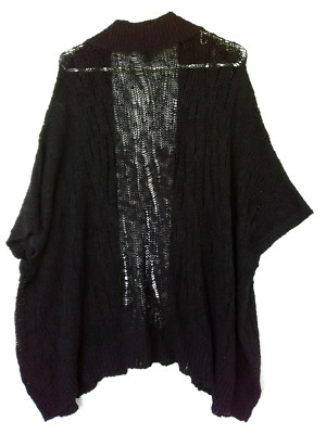 Women's Plus 1X Rafaella  Short  Sleeve Open Knit Cardigan Sweater Top