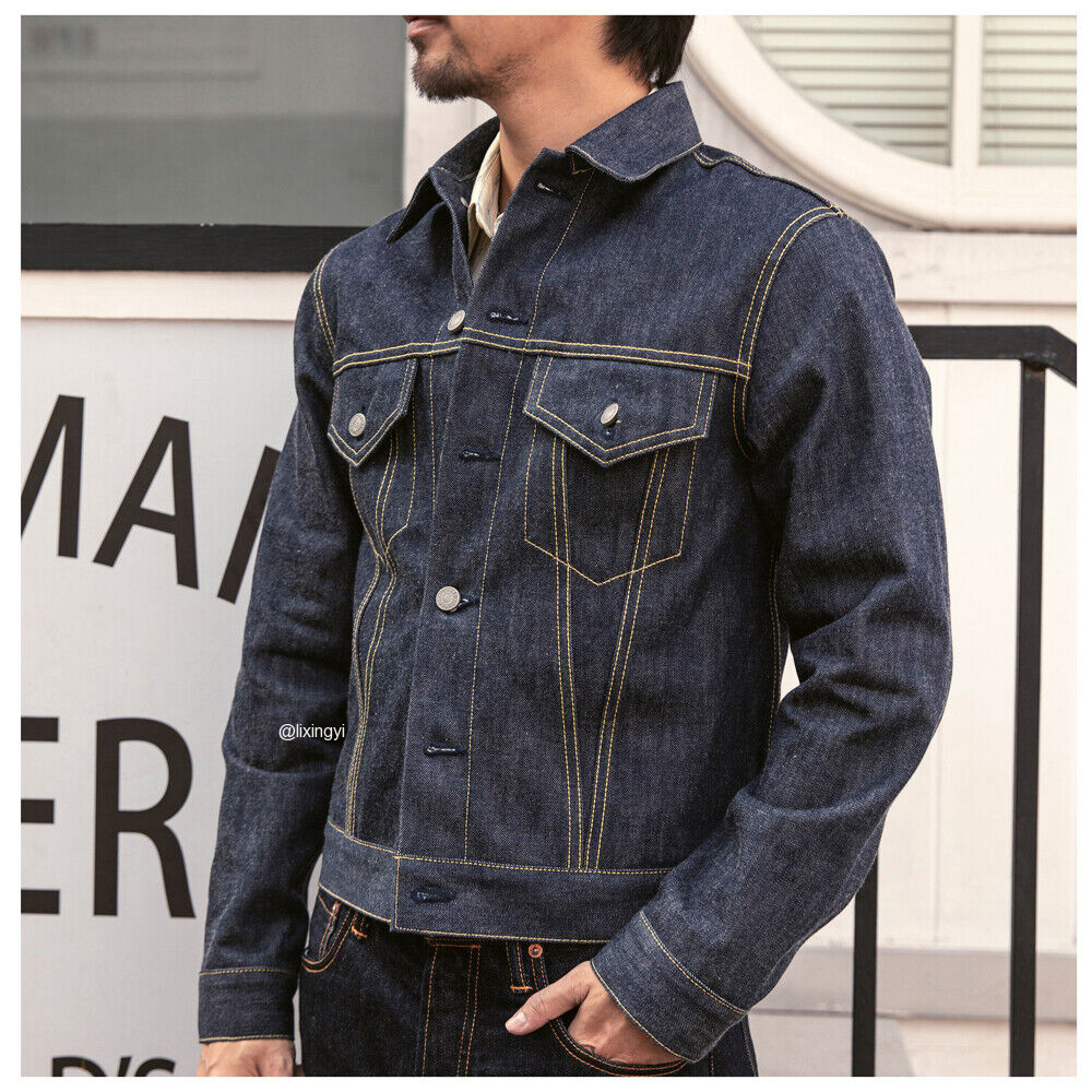 Red Tornado Type Jeans Jacket 14oz Denim Men's Motorcycle Short Jacket  Outwear