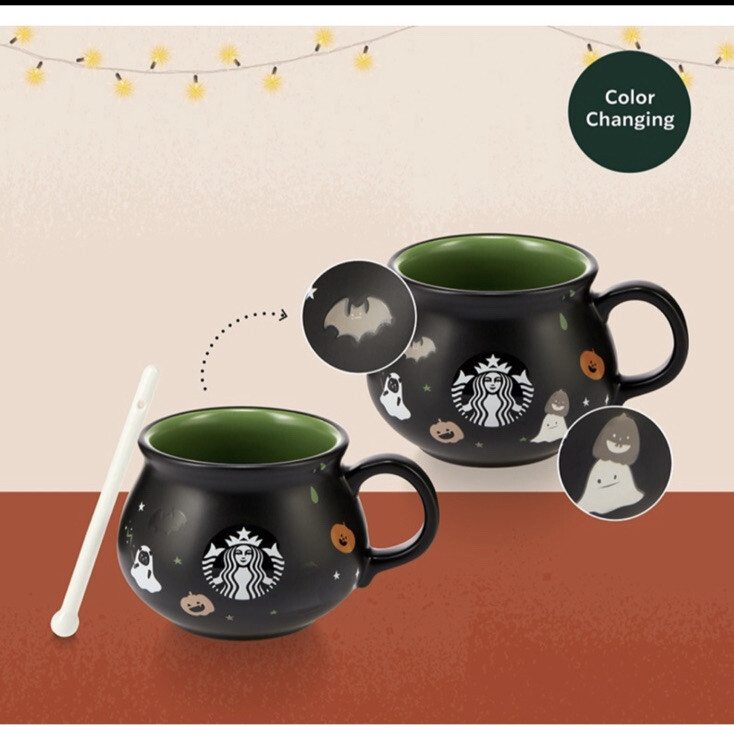 Starbucks Halloween Thailand 2022 Color Changing Cauldron Mug 12