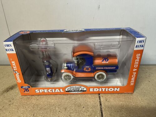 Vintage 1912 Ford “Model T” Locking Coin Bank Union 76 Gearbox Toy 1:24 Die-Cast