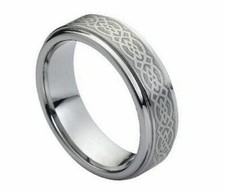 Custom Engraving 6mm Celtic Knot Design Tungsten Carbide Wedding Band Ring