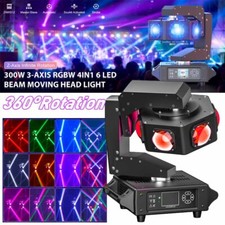 300W Moving Head Light 6 LEDs RGBW 360 Rotation w/ Display DMX Sound DJ Lights