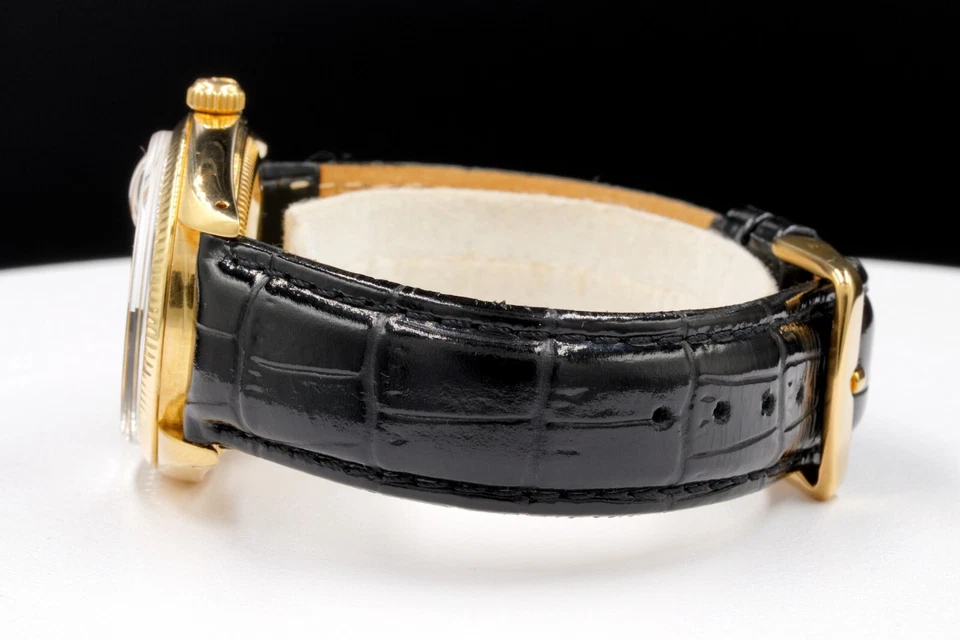Rolex Oyster Perpetual Date 1503 Herren 14K Gelbgold Uhr mit weißem römischem Zifferblatt - Bild 4 von 4