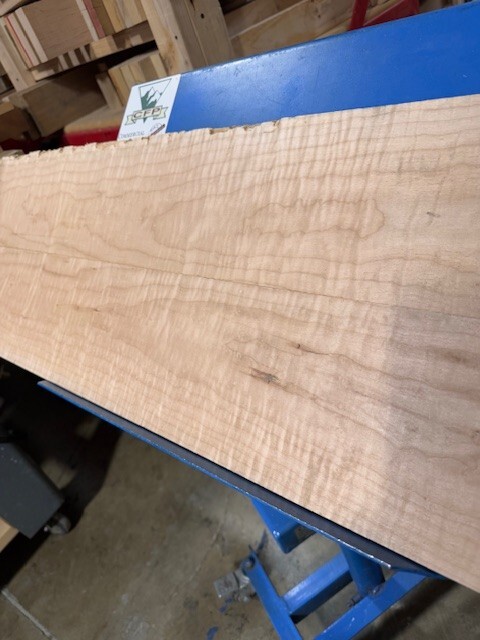 Curly Maple🍁 HUGE 3/8" Bookmatch 2 piece lumber set 47"x13"(overall) x.375"