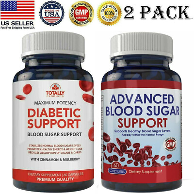 Advanced Blood Sugar Glucose Balance Support Energy Dietary Supplement 60 Caps