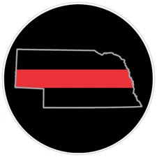 First Responder Thin Red Line Nebraska Firefighter Bumper Sticker Military 5"