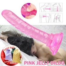 Jelly Dong Dildo Suction-Cup G-Spot Waterproof Realistic Cock Veined-Dildos-Anal