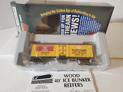 Roundhouse 85589 HO Special Selected Eggs 40' Wood-Side Reefer WWDX 1040