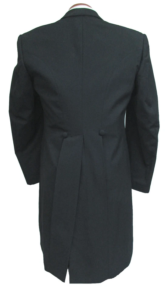 Men's 43S Black Morning Coat Tails Wool Cutaway *Discounted Due to Condition* - Image 3 of 4