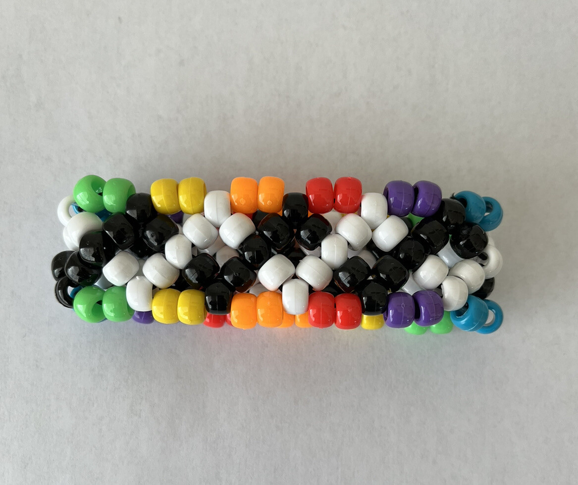 Rainbow Kandi Cuff Bracelet Zigzag Rave PLUR EDM EDC Festival