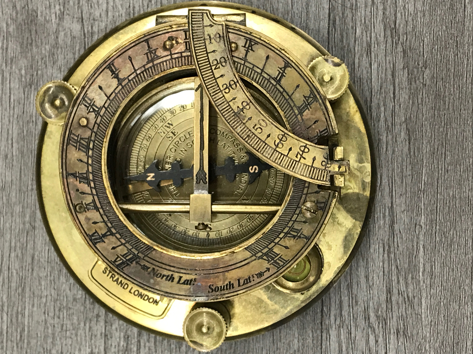 J H Steward Lt Strand London Brass Maritime Ship Sundial Compass W 