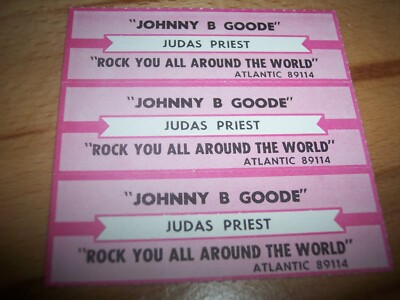 3 Judas Priest Johnny B Goode / Rock You All Around Jukebox Title Strips