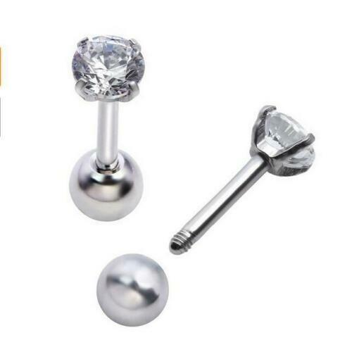 Set 9 Piercing Labret 16G In Acciaio Chirurgico Con CZ - Per Labbra E Orecchio | 2-4mm