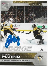 John Marino Signed 2019-20 Topps Now Sticker Rookie Card #43 Pittsburgh Penguins