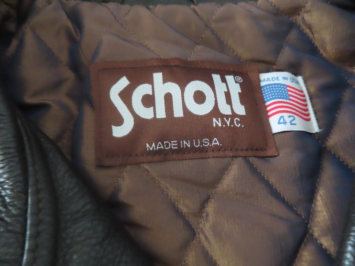 Vintage Schott NYC 523 Brown Leather Car Coat Size 42 Made Vintage Schott NYC 523 Brown Leather Car Coat Size 42 Made