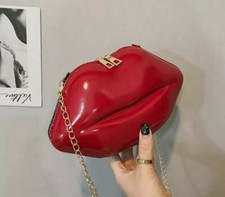 Mini Sac A Main Bandoulière Bouche Sexy Levre Rouge