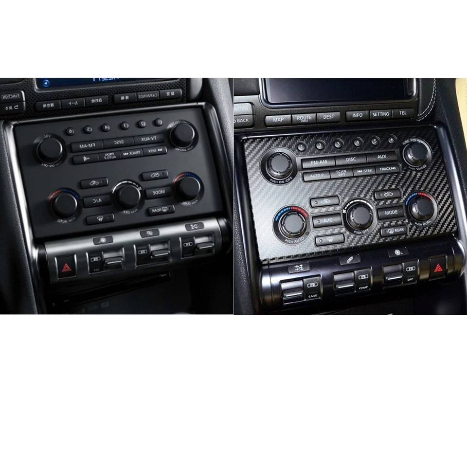 Cubierta envolvente del panel de control central de fibra de carbono apta para GTR R35 2008-2016 Foto 2 de 4