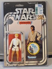 Original Star Wars 1977 Luke Skywalker Kenner 12 Back Card org Lightsaber TAIWAN