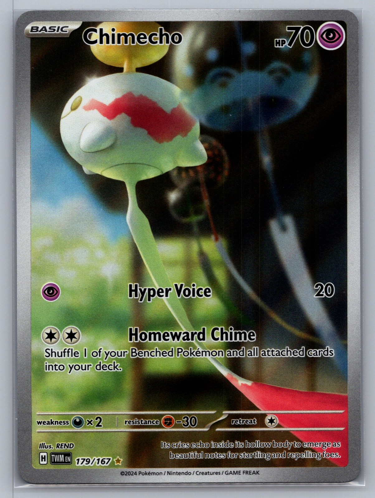 Chimecho Illustration Rare SV06: Twilight Masquerade 179/167 NM