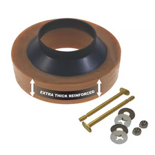 Extra Thick Reinforced Toilet Wax Ring with Plastic Horn and Zinc-Plated Toilet