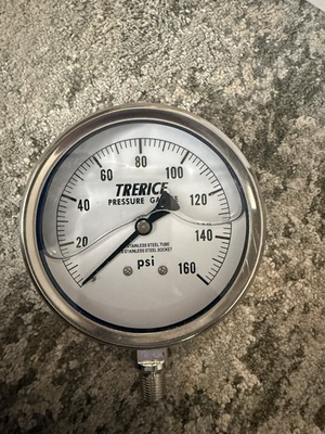 #ad Trerice Pressure Gauge Stainless Steel Tube 0 160 psi Bottom Mount Industrial $120.00