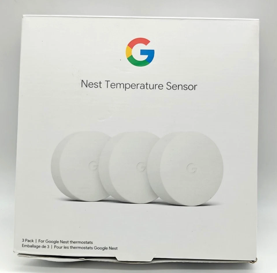New Google Nest Temperature Sensor 3-Pack White T5001SF A0106 - Open Box