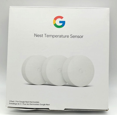 New Google Nest Temperature Sensor 3-Pack White T5001SF A0106 - Open Box