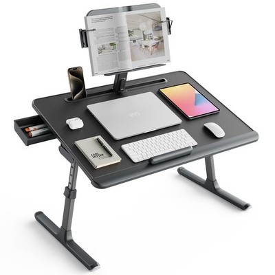 Laptop Desk Bed XXL Extra Large Height Adjustable Book Stand Black SAIJI