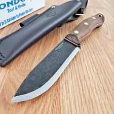 Condor Bisonte Fixed Knife 4.63" Full Tang 1095HC Steel Blade Walnut Handle